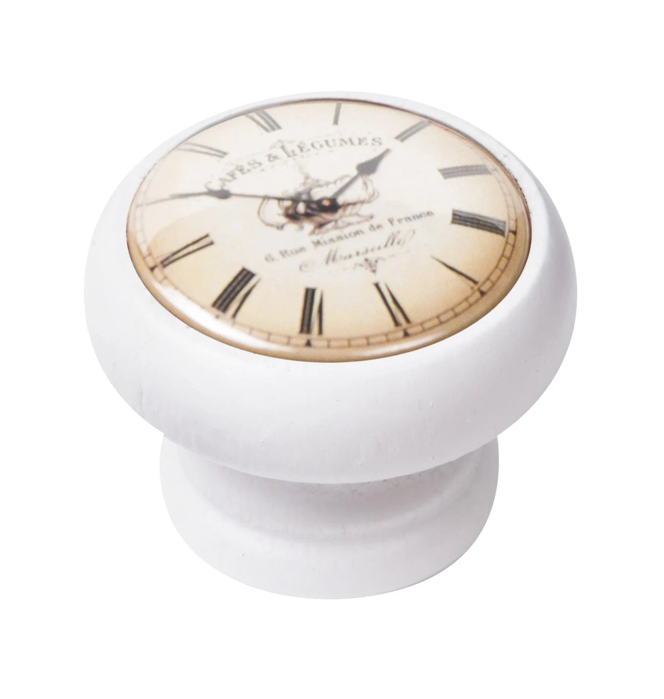 Buton pentru mobila, Clock Cafe 450BL06, finisaj alb, D:40 mm
